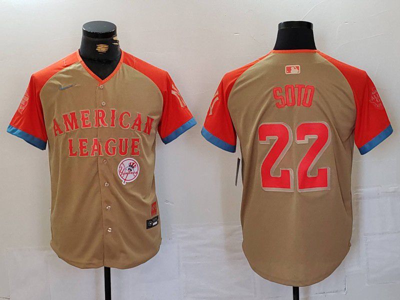 Men New York Yankees #22 Soto Orange All star 2024 Nike MLB Jersey style 5->new york yankees->MLB Jersey